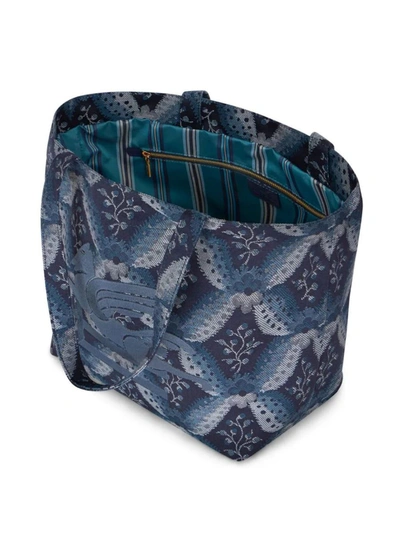 Shop Etro Navy Medium Soft Trotter Bag In Blue