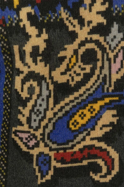 Etro Printed Virgin Wool Jumper In Blue