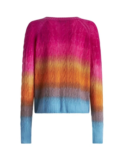 Shop Etro Shaded Braided Wool Sweater In Multicolour