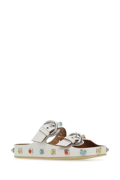 Shop Etro Slippers In White