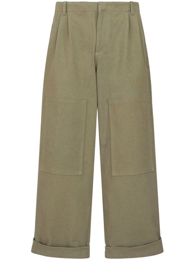 Shop Etro Wide-leg Cotton Trouser In Grey