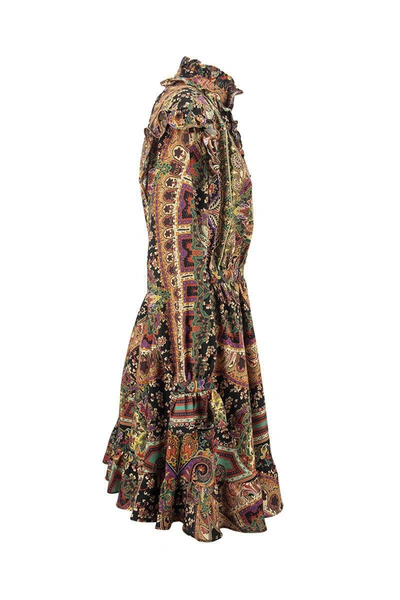 Shop Etro Wool And Silk Paisley Naif Dress In Multicolor