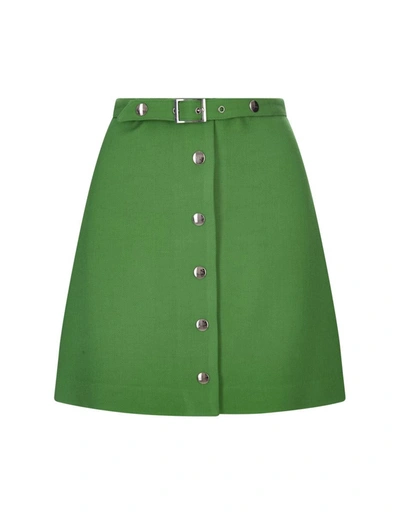 Shop Etro Wool Cloth Mini Skirt In Green