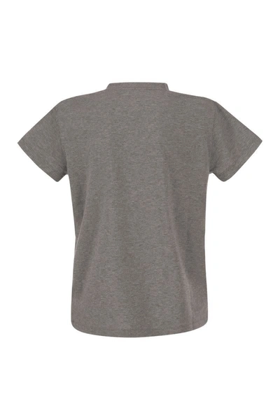Shop Fabiana Filippi Cotton Jersey T-shirt In Grey