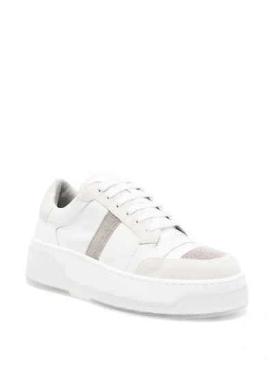 Shop Fabiana Filippi Suede Sneakers In White