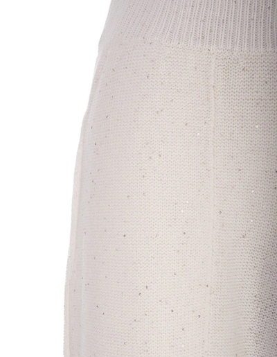 Shop Fabiana Filippi Wide Trousers With Sequins In White