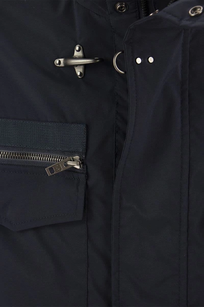 Shop Fay Field Jacket - Sahariana With Hook In Navy Blue