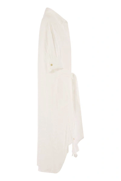 Shop Fay Linen Chemisier Dress In White
