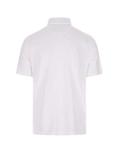 Shop Fedeli Polo Shirt In Organic Cotton In White