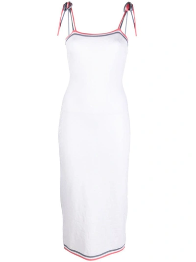 Shop Fendi Ff Midi Dress In White