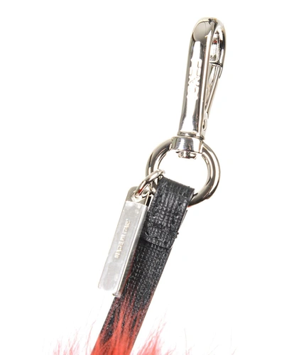 Fendi Eye Pattern Fox Fur Key Chain In Black