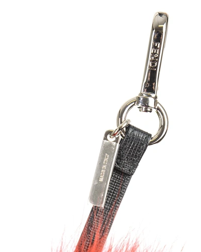 Fendi Eye Pattern Fox Fur Key Chain In Black
