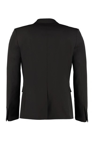 Shop Fendi Wool Slim Fit Blazer In Black