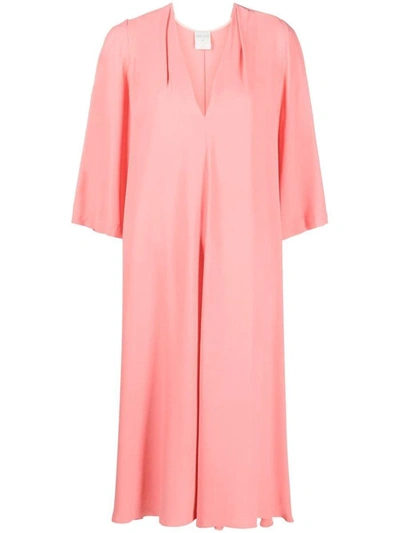 Shop Forte Forte Georgette Viscosa Long Dress In Pink