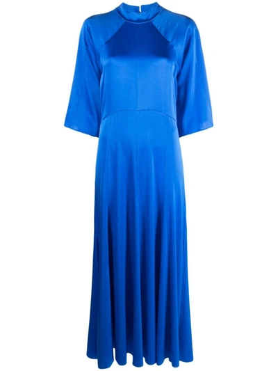 Shop Forte Forte Forte_forte Silk Satin Couture Dress In Blue