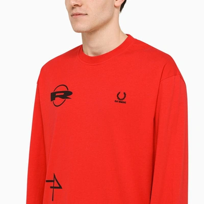 Shop Fred Perry Raf Simons Long-sleeves T-shirt With Prints In Red