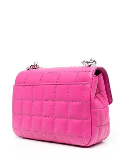 Shop Michael Michael Kors Fuchsia Pink Soho Quilted Shoulder Bag In Leather Woman