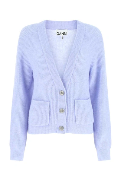 Shop Ganni Knitwear In Light Blue