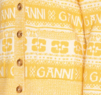 Shop Ganni Sweaters In Yellow