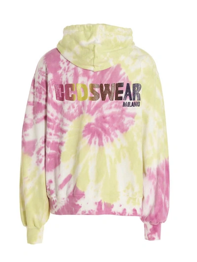 Gcds Glitter Logo Tie-dye Hoodie In Multicolor