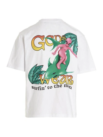 Shop Gcds T-shirt 'surfing Weirdo' In White