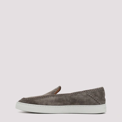 Shop Giorgio Armani Slip On Shoes In Grey