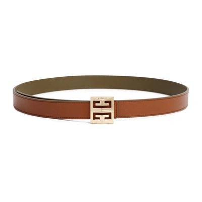 Shop Givenchy 4g Reversible Belt In Brown