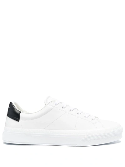 Shop Givenchy City Sport Leather Lace-up Sneakers In White