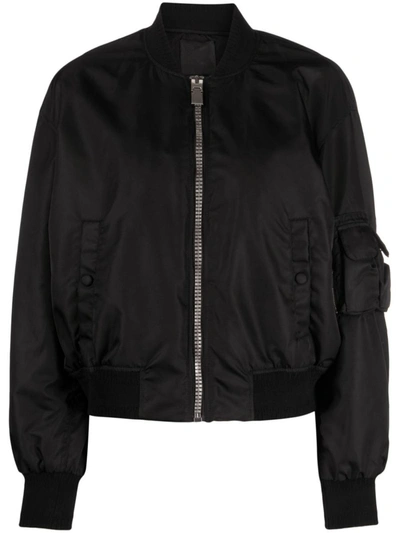 Shop Givenchy Logo Nylon Bomber Jacket In Black