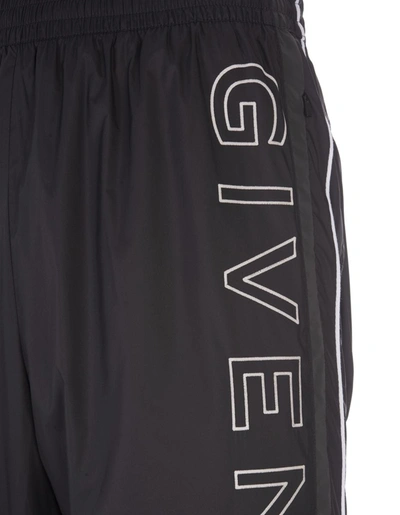 Shop Givenchy Nylon Joggers With Logo In Black