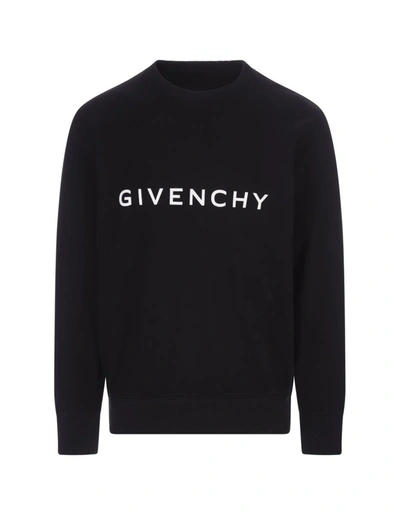 Givenchy Black Crew-neck Sweater With Inlay In Black