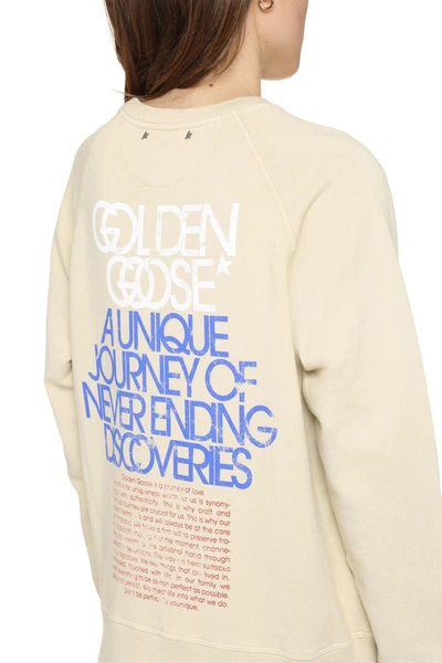 Shop Golden Goose Gia Cotton Crew-neck Sweatshirt In Beige
