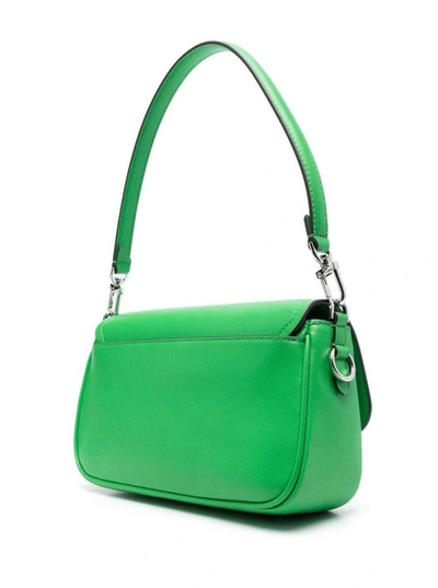 Shop Michael Michael Kors Green Parker Medium  Shoulder Bag In Leather Woman