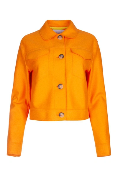 Shop Harris Wharf London Jackets And Vests In Orange