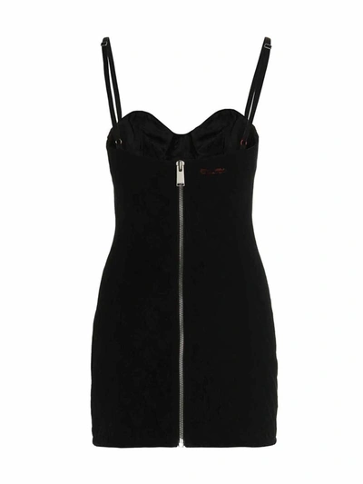 Shop Heron Preston 'lace Corset' Minidress In Black