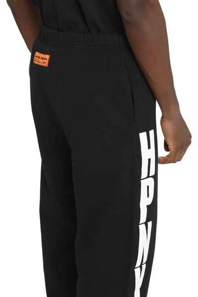Shop Heron Preston Logo Detail Cotton Track-pants In Black