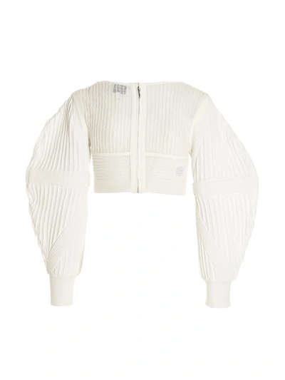 Shop Herve Leger Hervé Léger Knit Bustier Top In White