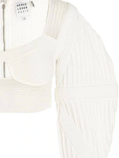Herve Leger Hervé Léger Knit Bustier Top In White
