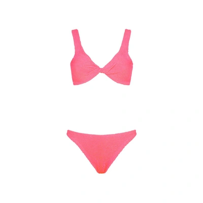 Shop Hunza G Juno Bikini Swimwear In Pink & Purple