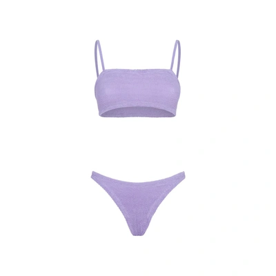 Shop Hunza G Gigi Bikini Swimwear In Pink & Purple