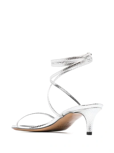 Shop Isabel Marant Aridee Heel Sandals In Silver