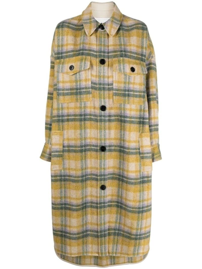 Shop Isabel Marant Étoile Fontia Wool Coat In Yellow