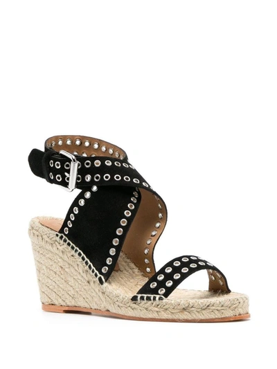 Shop Isabel Marant Iriane Wedge Sandals In Black