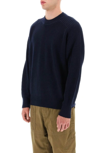 Shop Isabel Marant Merino Wool Sweater With Raglan Sleeves In Blue