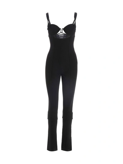 Shop Jacquemus 'la Combinaison Bikini' One-piece Bodysuit In Black