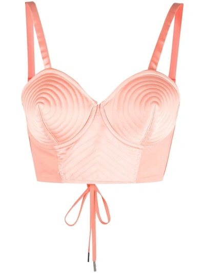 Shop Jean Paul Gaultier Conical Corset Cropped Top In Pink