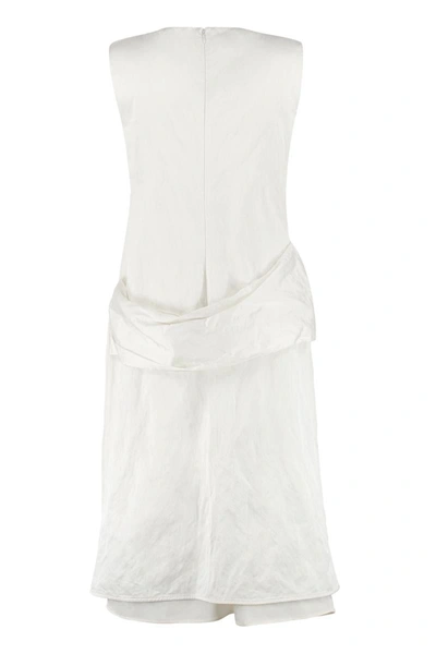 Shop Jil Sander Sleeveless Dress In Ivory