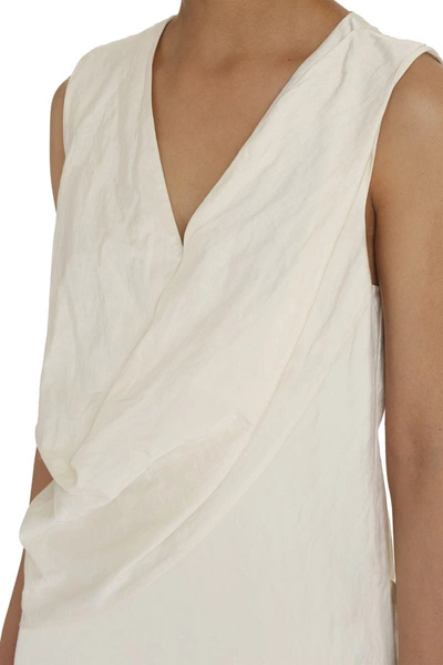 Shop Jil Sander Sleeveless Dress In Ivory