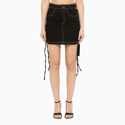 Shop Julfer Denim Miniskirt In Black