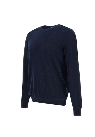 Shop Kangra Cashmere Cotton Sweater In Blue